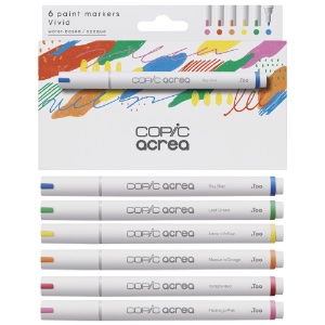 Copic Acrea Water-Based Pigment Paint Marker 6 Set Vivid