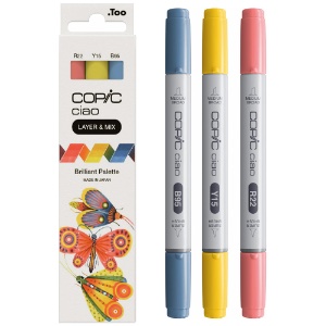 Copic Ciao Alcohol Ink Marker Layer & Mix 3 Set Brilliant Palette