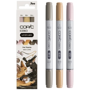 Copic Ciao Alcohol Ink Marker Layer & Mix 3 Set Pet Palette
