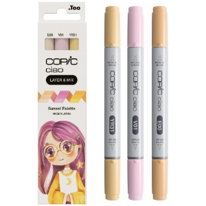 Copic Ciao Alcohol Ink Marker Layer & Mix 3 Set Sunset Palette