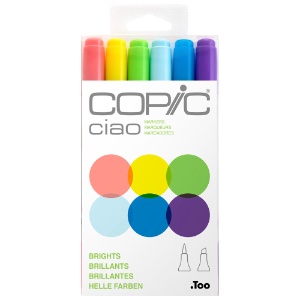Copic Ciao Marker 6 Set Brights