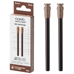 Copic Multiliner+ Plus Pigment Pen Ink Refill 2 Pack Brown