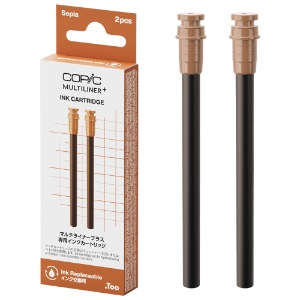 Copic Multiliner+ Plus Pigment Pen Ink Refill 2 Pack Sepia