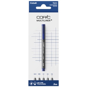 Copic Multiliner+ Plus Pigment Ink Pen 5 Set Cobalt
