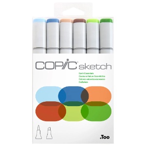 Copic Sketch Alcohol Ink Marker 6 Set Earth Essentials