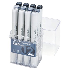 Copic Sketch Marker 12 Set Cool Gray
