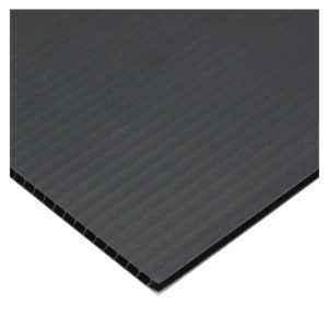 Glantz Coroplast Fluted Polyproplyene Sheet 4mm 48"x96" Black