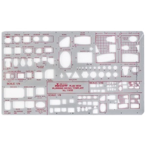 Plumbing Plan View 1/8" Scale Inking Template No. 1163i
