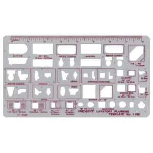 Lavatory Planning 1/4" Scale Template No. 1190i