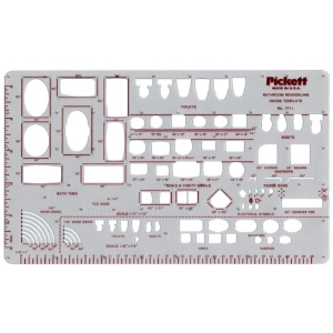 Bathroom Remodeling 1/4" Scale Inking Template No. 171i