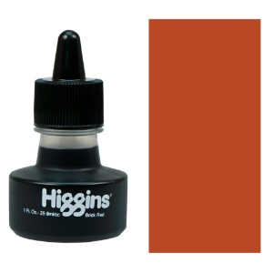 Higgins Non-Waterproof Drawing Ink 1 oz. - Brick Red