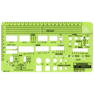 Office Plan Layout 1/8" Scale Template R-610