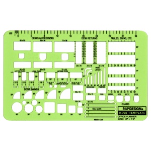 Rapidesign R-706 Office Planner Drafting Template 1/8"