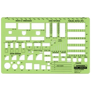 Rapidesign Office Planner 1/4" Scale Template R-707