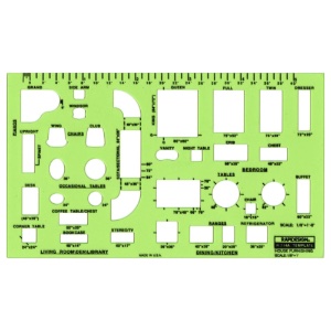 Rapidesign House Furnishing 1/8" Scale Template R-714A