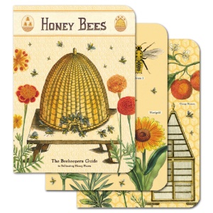 Cavallini Mini Assorted Vintage Notebooks 4"x5.5" 3 Pack Bees & Honey