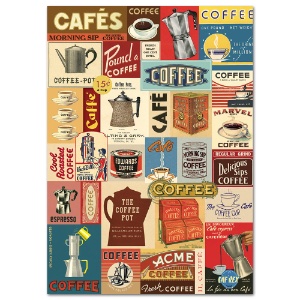 Cavallini Vintage Poster 20"x28" Coffee