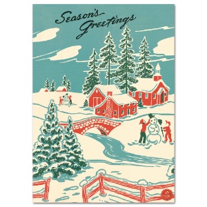 Cavallini Vintage Holiday Poster Paper 20"x28" Winter Wonderland