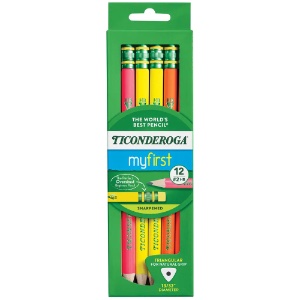Ticonderoga MyFirst Tri-Write Wood-Cased HB Pencil 12 Set Neon
