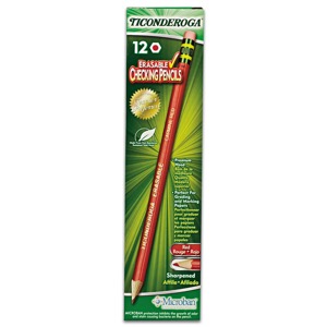 DIXON ERASE PENCIL 12pk CARMINE