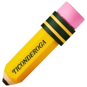 Ticonderoga Pencil Shaped Eraser Yellow