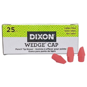 Ticonderoga Wedge Cap Eraser 25 Pack Pink