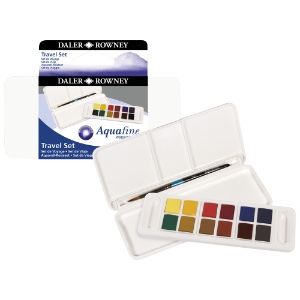 Aquafine Half Pan Travel Watercolor Set