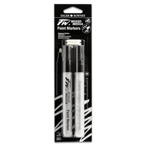 Daler-Rowney FW Mixed Media Paint Marker 2 Pack 2-6mm Chisel + Nibs