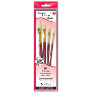 Daler-Rowney Simply Simmons Studio Bristle Brush 4 Set Assorted
