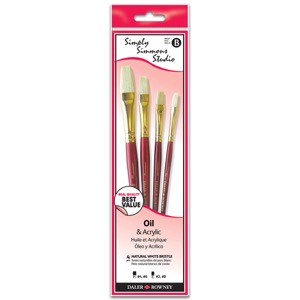 Daler-Rowney SIMPLY SIMMONS STUDIO Bristle Brush 4 Set Assorted