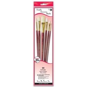Daler-Rowney Simply Simmons Studio Long Handle Brush 6 Set Assorted