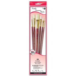 Daler-Rowney SIMPLY SIMMONS STUDIO Long Handle Brush 6 Set Assorted