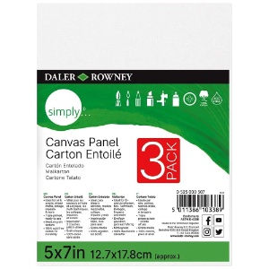 Daler-Rowney Simply Canvas Panel 3 Pack 5"x7"