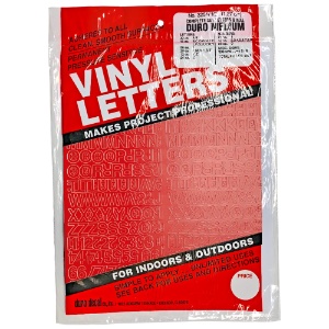 Duro Adhesive Vinyl Helvetica Letters & Numbers 1/2" Red
