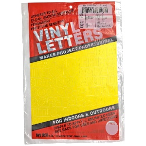 Duro Adhesive Vinyl Helvetica Letters & Numbers 3/4" Yellow
