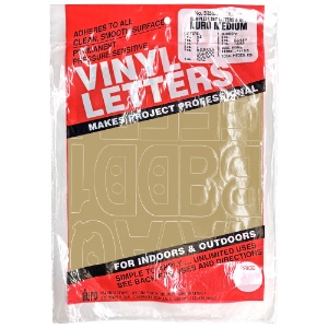 Duro Adhesive Vinyl Helvetica Letters & Numbers 3" Gold