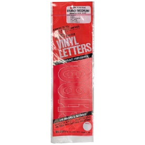 Duro Adhesive Vinyl Helvetica Numbers 4" Red