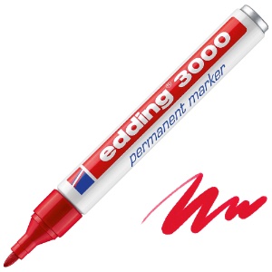 Edding 3000 Permanent Marker Round Red