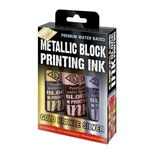 Essdee Premium Water-Based Block Printing Ink 3 x 100ml Set Metallic