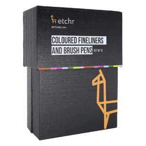Etchr Lab Coloured Graphic Pen Collection 16 Set