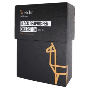 Etchr Lab Graphic Pen Collection 16 Set Black