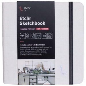 Etchr Lab Square Watercolor Sketchbook 6" Hot Press