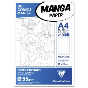 Clairefontaine Manga A4 Storyboard Paper 8.3"x11.7" 100 Sheets