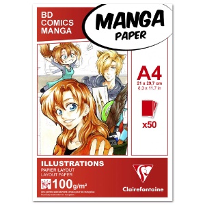 Clairefontaine Manga  A4 Illustration Layout Paper 8.3"x11.7" 50 Sheets