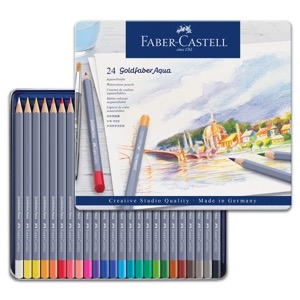 Faber-Castell Goldfaber Aqua Watercolor Pencil Tin 24 Set