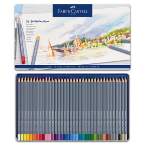 Faber-Castell Goldfaber Aqua Watercolor Pencil Tin 36 Set