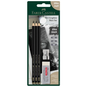 Faber-Castel Pitt Graphite Ultra Matt Pencil Set HB, 2B & 4B