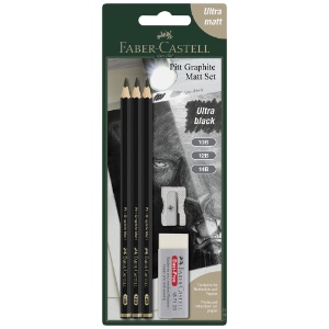 Faber-Castel Pitt Graphite Matt Pencil Set 10B, 12B & 14B