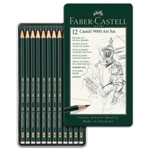 Faber-Castell Castell 9000 Graphite Pencil Tin 12 Set Art