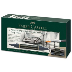Faber-Castell Albrecht Duerer Watercolor Marker 5 Set Grey Tones